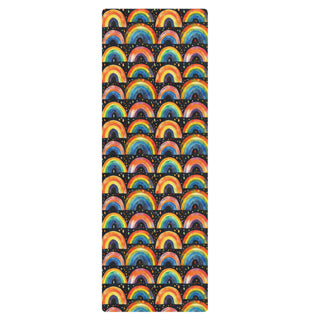 Grippy, cushioned, and lightweight - your bright rainbows mat supports balance, and flowing movement