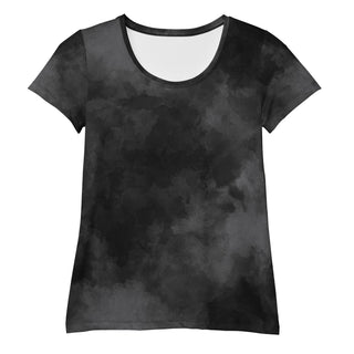 Stretchy athletic t-shirt with dark gray - breathable, fluid design made for movement and active flow
