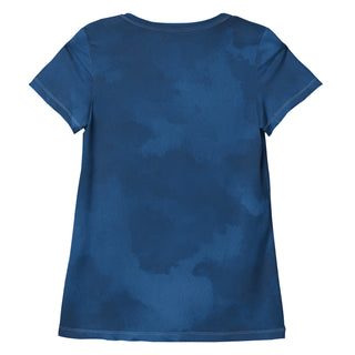 denim blue stretch t-shirt - lightweight, flexible design for energized movement and active comfort