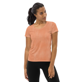 desert orange athletic t shirt - moisture-wicking, stretchy fit for yoga, training, and movement