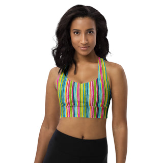 green pink stripes padded bra top - soft, supportive, and ready for active flow