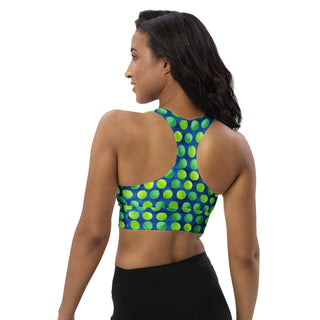 green-blue dots padded bra top - supportive, soft, and built for movement, flexibility, and active flow