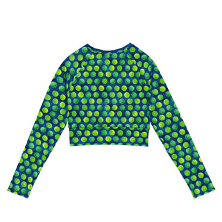 green and blue dots long  yoga crop top - breathable fit for flow, flexibility, and powerful performance