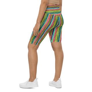 Power through each stride in green-pink stripes shorts - confident, free, and fully alive in motion