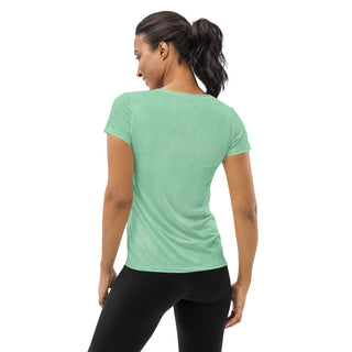 jade green stretchy yoga tee - breathable activewear for running, training, or Pilates flow