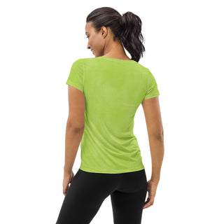 lime green stretchy yoga tee - breathable activewear for running, training, or Pilates flow
