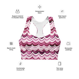High-impact sports bra with compression, breathable mesh lining, and removable padding for flexible support