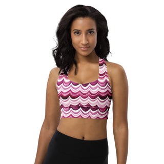 maroon waves padded bra top - soft, supportive, and ready for active flow