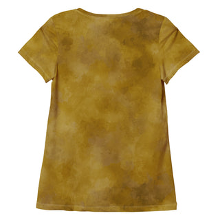 mustard yellow stretch t-shirt - lightweight, flexible design for energized movement and active comfort