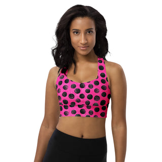 neon pink black dots padded bra top - soft, supportive, and ready for active flow