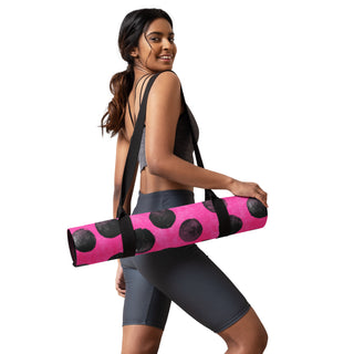 neon pink black dots yoga mat - cushioned and tactile with smooth flow support for confident practice