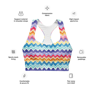 High-impact sports bra with compression, breathable mesh lining, and removable padding for flexible support