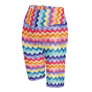 pastel zigzags yoga shorts - bold and stretchy, sculpted for vibrant flow, flexible movement, and performance