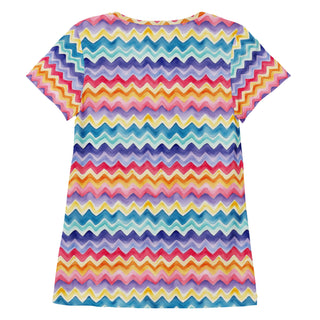pastel zigzags stretch t-shirt - lightweight, flexible design for energized movement and active comfort