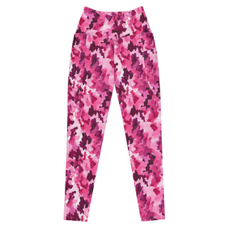 pink camo crossover high-waist leggings- vibrant, stretchy, and built for bold motion and flexible comfort