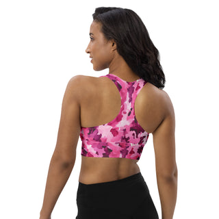 pink camouflage padded bra top - supportive, soft, and built for movement, flexibility, and active flow
