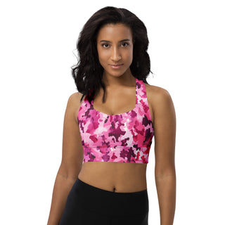 pink camouflage padded bra top - soft, supportive, and ready for active flow