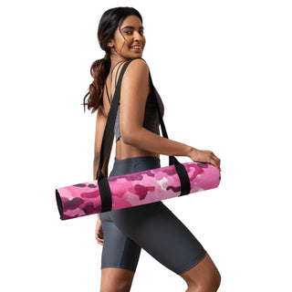 pink camouflage yoga mat - cushioned and tactile with smooth flow support for confident practice