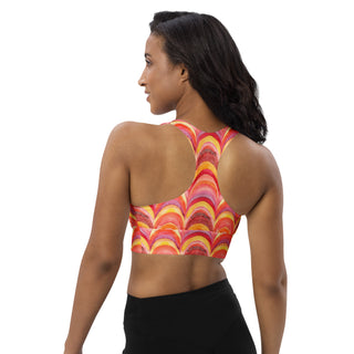 pink-orange rainbows padded bra top - supportive, soft, and built for movement, flexibility, and active flow
