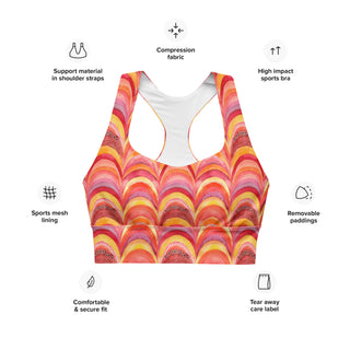 High-impact sports bra with compression, breathable mesh lining, and removable padding for flexible support
