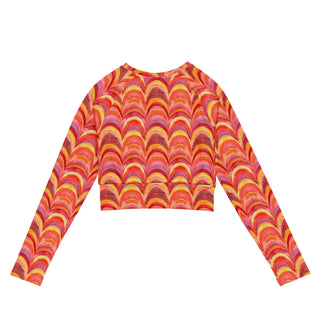 pink and orange rainbows long  yoga crop top - breathable fit for flow, flexibility, and powerful performance
