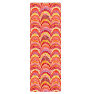Grippy, cushioned, and lightweight - your pink-orange rainbows mat supports balance, and flowing movement