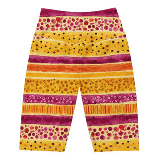 Stretchy, breathable running shorts built for speed and control - styled with bold pink-yellow stripes flair