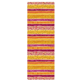 Grippy, cushioned, and lightweight - your pink-yellow stripes mat supports balance, and flowing movement