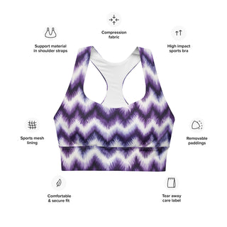 High-impact sports bra with compression, breathable mesh lining, and removable padding for flexible support
