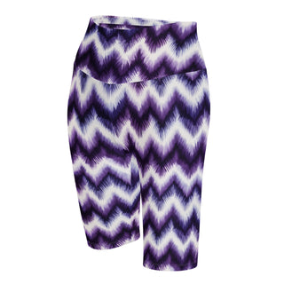 purple zigzags yoga shorts - bold and stretchy, sculpted for vibrant flow, flexible movement, and performance