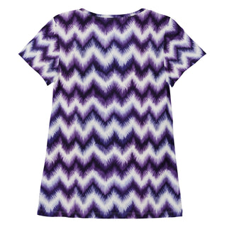 purple zigzags stretch t-shirt - lightweight, flexible design for energized movement and active comfort