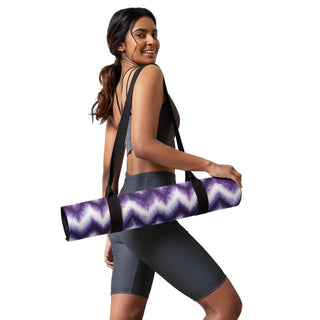 purple zigzags yoga mat - cushioned and tactile with smooth flow support for confident practice