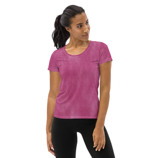 raspberry pink athletic t shirt - moisture-wicking, stretchy fit for yoga, training, and movement