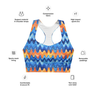 High-impact sports bra with compression, breathable mesh lining, and removable padding for flexible support