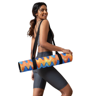 retro blue orange waves yoga mat - cushioned and tactile with smooth flow support for confident practice