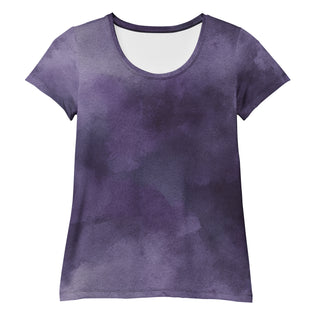 Stretchy athletic t-shirt with royal purple - breathable, fluid design made for movement and active flow