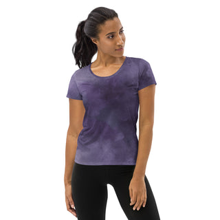 royal purple athletic t shirt - moisture-wicking, stretchy fit for yoga, training, and movement