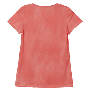 salmon pink stretch t-shirt - lightweight, flexible design for energized movement and active comfort