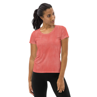 salmon pink athletic t shirt - moisture-wicking, stretchy fit for yoga, training, and movement