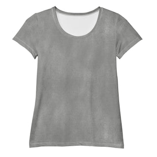 Stretchy athletic t-shirt with silver gray - breathable, fluid design made for movement and active flow