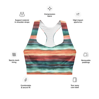 High-impact sports bra with compression, breathable mesh lining, and removable padding for flexible support