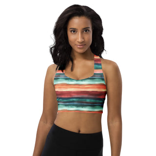 teal terracotta stripes padded bra top - soft, supportive, and ready for active flow