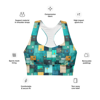 High-impact sports bra with compression, breathable mesh lining, and removable padding for flexible support