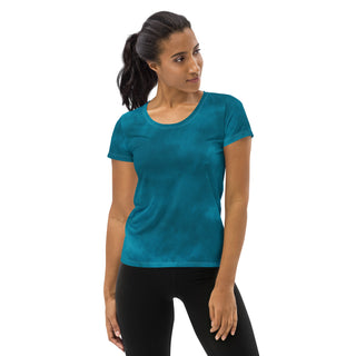turquoise lagoon athletic t shirt - moisture-wicking, stretchy fit for yoga, training, and movement