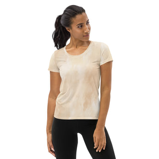 vanilla cream athletic t shirt - moisture-wicking, stretchy fit for yoga, training, and movement