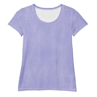 Stretchy athletic t-shirt with wisteria purple - breathable, fluid design made for movement and active flow