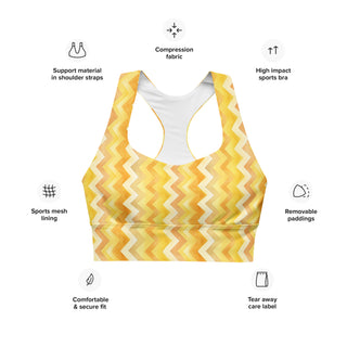 High-impact sports bra with compression, breathable mesh lining, and removable padding for flexible support