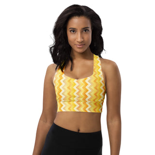 yellow zigzags padded bra top - soft, supportive, and ready for active flow