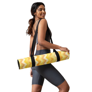 yellow zigzags yoga mat - cushioned and tactile with smooth flow support for confident practice