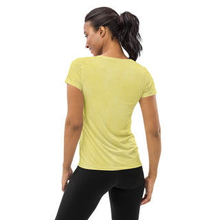 zesty yellow stretchy yoga tee - breathable activewear for running, training, or Pilates flow